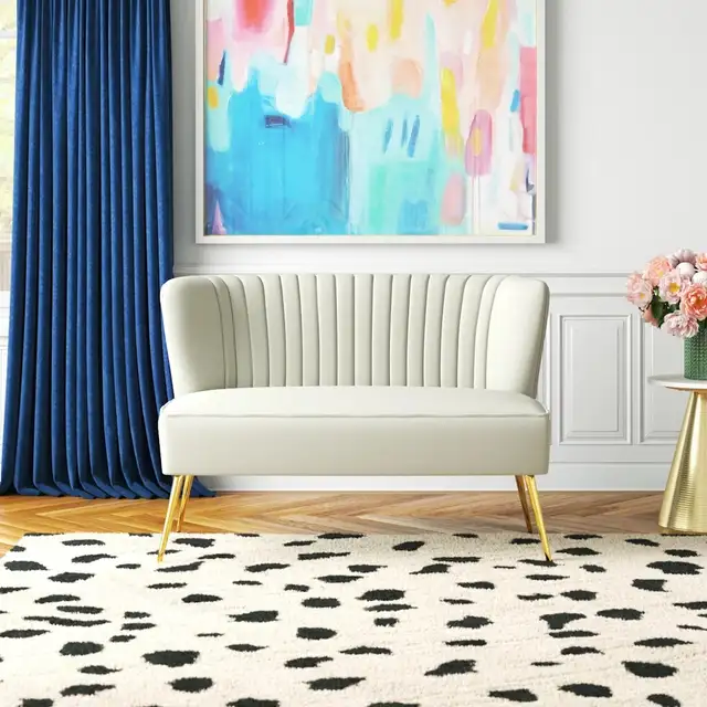 NEW 47 IN VELVET ARMLESS LOVESEAT FOR TWO PEOPLE SOFA in Home Décor & Accents in Winnipeg - Image 2