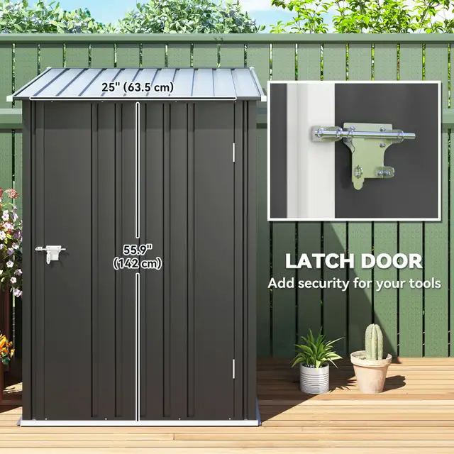 Garden Tool Storage Shed, Small Steel Shed with Lockable Door fo in Patio & Garden Furniture in City of Toronto - Image 5