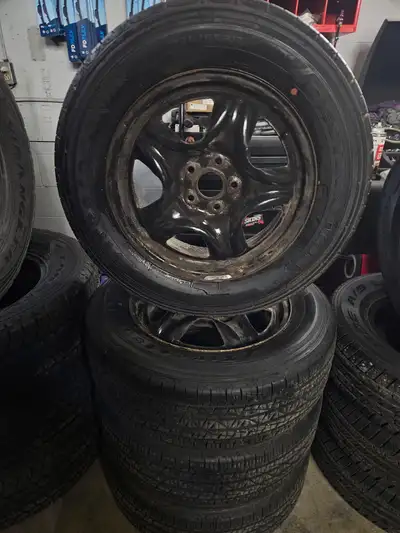 Good set of Toyoto Rav4 steel rims mounted on Firestone summer tires. Rims: 17inch Bolt pattern: 5x1...