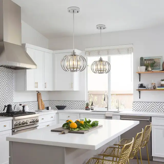 XSDeTu Modern Chrome Pendant LightsBNIB LOT# 955562864362592258121