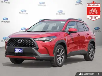Odometer is 22659 kilometers below market average! Barcelona Red Metallic 2024 Toyota Corolla Cross...