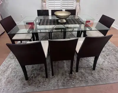 Dining table with 8 chairs, View more