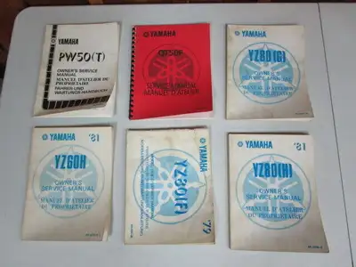 PW50, QT50, YZ60, YZ80, DT100, YB100E, YZ100, YZ125, YZ250 YZ250F, YZ400, YZ425, YZ450, SC500, 1976...