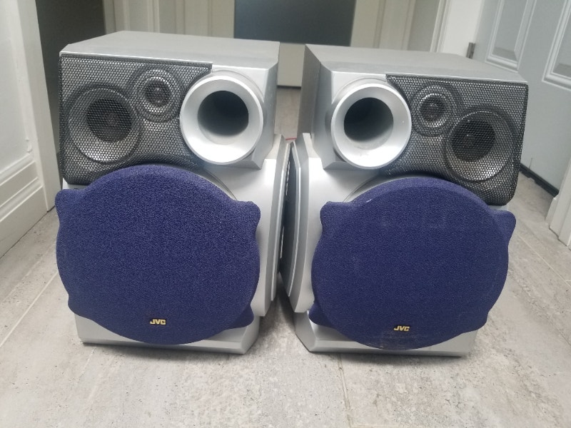 TWO 120W JVC Bookshelf Wired Speakers Set 5 inch woofers Speakers