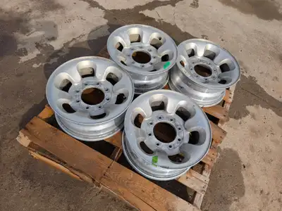 (4) Aluminum 16x8 Rims - 8 Bolt, 5 in center, 6 3/4 bolt pattern (4) ALUMINUM 16X8 RIMS