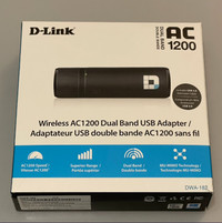 Open Box, D-Link DWA-182 Wireless AC Dual-Band USB Adapter