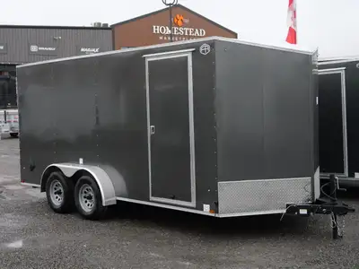 2027 HAULIN 7x16 Tandem Axle Enclosed Trailer with Ramp Door Financing Available From $76.44* (Bi-We...