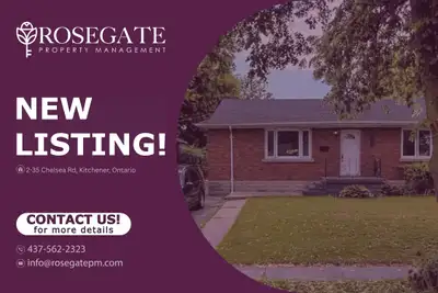 2-Bedroom Basement Apartment with In-Unit Laundry – Water & Gas Included – Kitchener Welcome to 2–35...