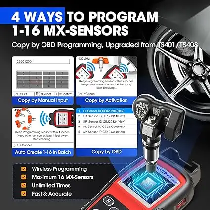 Autel TS508K  Newest TPMS Relearn Tool with 8 pcs 1-Sensors free62863275729923122