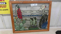 Ranch Scene Stained Glass Panel 18" x 22"