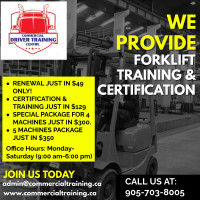 Forklift Training! Certification available in $129 only!