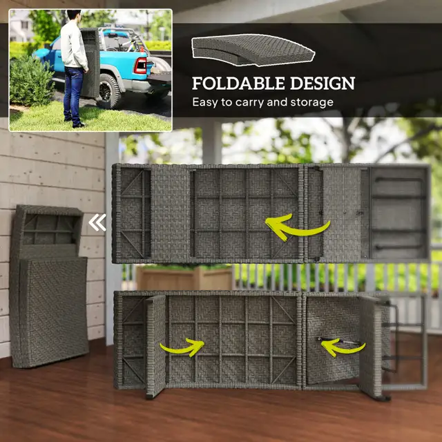 Rattan Folding Outdoor Lounger Chair Recliner with 5-Level Adjus in Patio & Garden Furniture in City of Toronto - Image 7