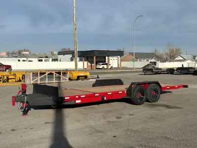 Precision 22’ gravity tilt equipment trailer, 17’ tilting, and 5’ solid, comes with hydraulic valve....