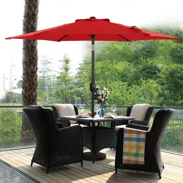 9 FT Patio Outdoor Umbrella–Sunshade for Deck, Garden & Backyard in Patio & Garden Furniture in Regina - Image 6