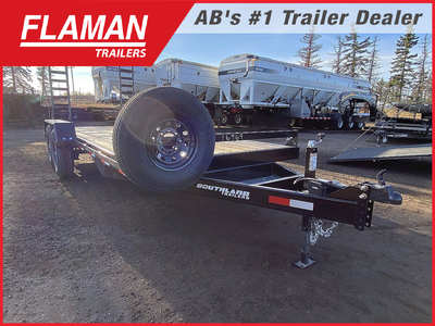 2025 SOUTHLAND 18' LOWBOY FLAT DECK TRAILER Color: Black (2) 7000lb Lippert Spring Axles Suspension:...