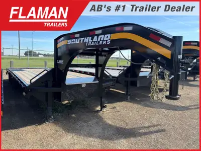 2026 SOUTHLAND 28' + 6' GOOSENECK TRAILER Axles: (2) 10000lb Tires: ST235/80R16 E 10 Ply Dual Spare...