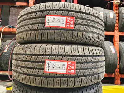 A pair of good used P235/65R17 Goodyear Assurance All Season Install and balance $260 Loose purchase...