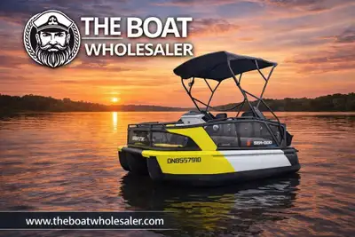 WOW ONLY 50 HOURS TOTAL! 13' 5 PASSENGER PONTOON/TRITOON THIS IS THE SPORT COMPACT SO HAS THE UPGRAD...