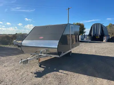LEGACY HYBRID 8.5' x 12' ALUMINUM SNOWMOBILE / ATV TRAILER WITH MATS AND GLIDES, CARGO PLUS AND EXTE...
