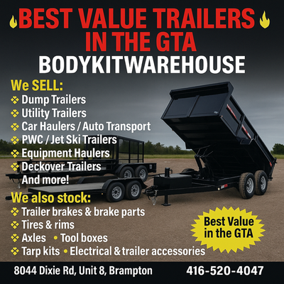 Best Value Trailers in the GTA-BODYKITWAREHOUSE Looking for the best prices on trailers in the GTA??...