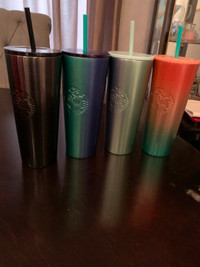 Set of 4 Brand New Limited Edition iridescent Starbucks Tumblers