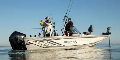 Marsh's Marina 2026 Smokercraft Pro Angler 182XL Blue dual console fishing boat with updated graphic...