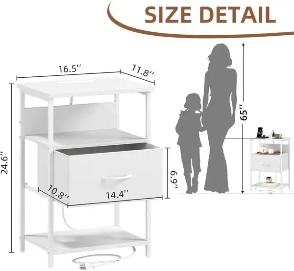 Somdot White Nightstand Set of 2 w... BNIB LOT# 20462863729258882121