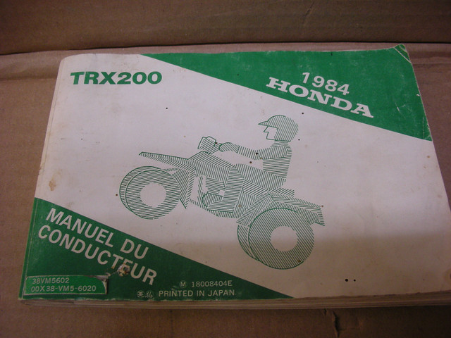1984 Honda TRX 200 owners manual 38vm5602 in Other in Stratford - Image 2