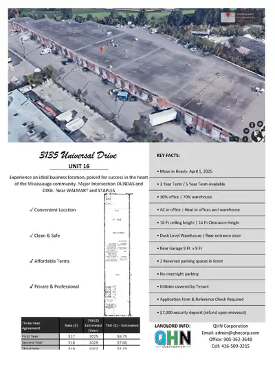 Experience an ideal high demand business location, poised for success in the heart of the Mississaug...