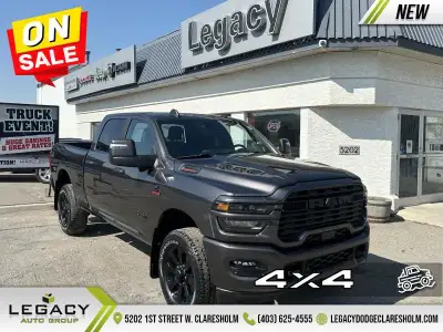 Welcome to Legacy Dodge Claresholm. 6.7 Cummins HO Turbo Diesel, Night Edition, Heated Seats, Towing...