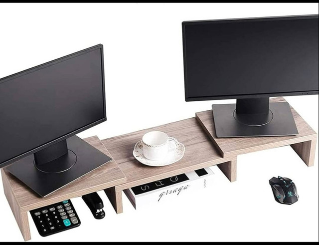 Dual Monitor Stand, Monitor Stands for 2 Monitors, Monitor Stand in Laptop Accessories in Gatineau