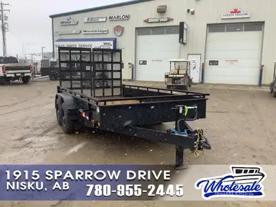 14' UTILITY TRAILER LOCATED IN NISKU, AB GVWR: 9,900 lbs AXLES: (2) 5,200 lbs Axles w/Easy Lube Spin...