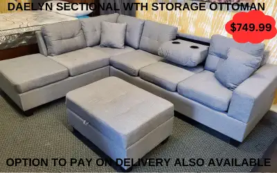 BRAND NEW DAELYN SOFA WITH OTTOMAN(OPTION TO PAY ON DELIVERY), View more