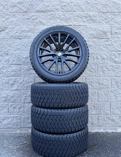 Winter / Snow Bridgestone Blizzak DM-V2 20 Tires And Replica Style 742M Matte Black 20 Inch Wheels T...