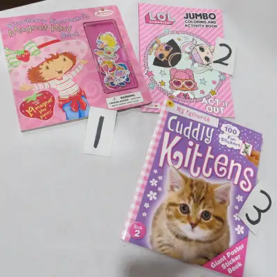 Strawberry Shortcake, LOL Girls, Kittens Sticker Color books, View more