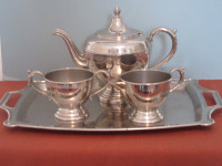 Vintage Silver-plated Tea Set on Tray, CL Mark