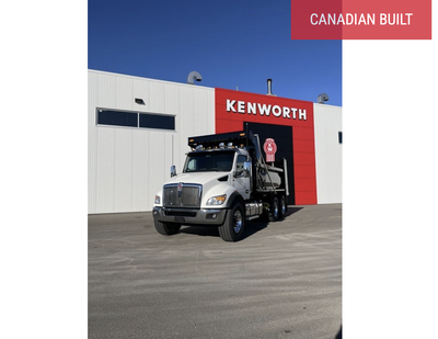 2026 WHITE KENWORTH T480 TANDEM DUMP WITH A 15.5' BRANDON DUMP BODY. READY TO GO TO WORK !! Conditio...