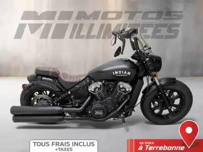 INDIAN Scout Bobber ABS 2019 Noir mat 17895 km km au compteur. Motos Illimitées Terrebonne. Prix de...