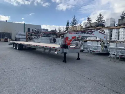 plate forme gooseneck 35 pieds 30 + 5 essieux 15 000 LBS freins hydraulique Deck over remorque à équ...