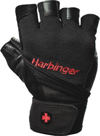 Harbinger Pro Wristwrap Weightlifting Gloves with Vented Cushion