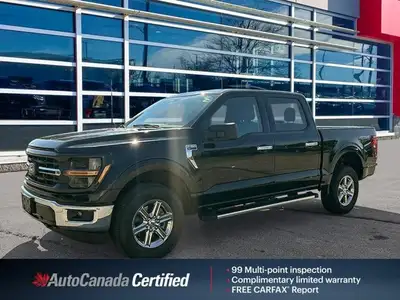 Clean CarFax, Ontario Vehicle, Agate Black Metallic 2025 Ford F-150 XLT SuperCrew 4X4, 10-Speed Auto...