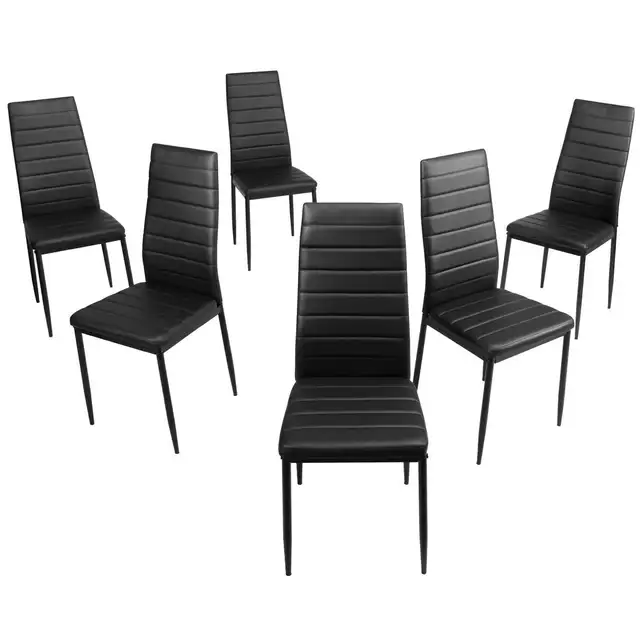 NEW 6 PCS BLACK DINING CHAIR SET DA258 in Chairs & Recliners in Winnipeg - Image 3