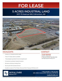 5 ACRES INDUSTRIAL LAND FOR LEASE