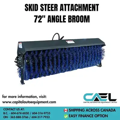 Brand New 72-Inch Skid Steer Angle Brush | Snow Removal & Landscaping Attachment | Lowest Price Affo...
