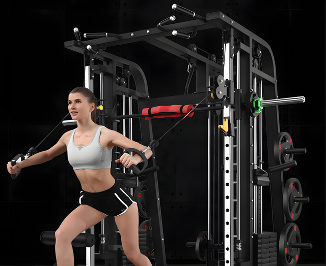 HEAVY DUTY SMITH MACHINE HOME GYM EXERCISE WEIGHT LIFTING 127554 in Exercise Equipment in Prince Albert - Image 5