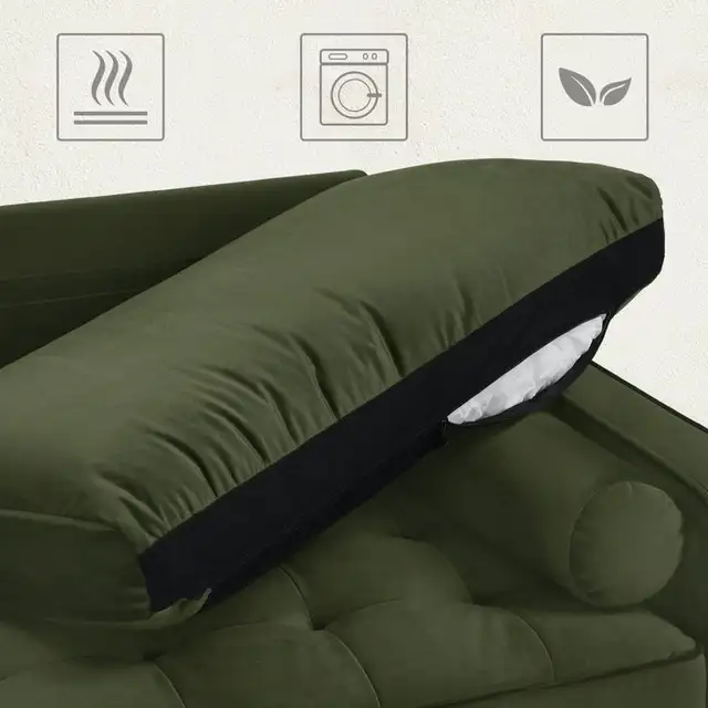 NEW 69.7 IN MODERN VELVET COUCH LIVING ROOM SOFA BT2555 in Couches & Futons in Winnipeg - Image 6