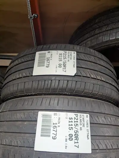 PAIR OF 2X P215/50R17 215/50/17 STARFIRE SOLARUS AS ( ALL SEASON ) TAG # 16779 Used tires in excelle...