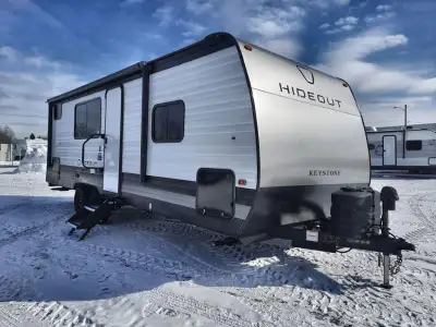Keystone Hideout travel trailer 230BH highlights: Double-Size Bunks Semi-Private Bedroom Air Fryer M...