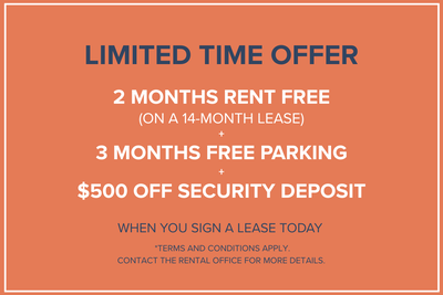 2 Months Rent Free + 3 Months Free Parking + $500 Off Security deposit Visit our Website: https://ww...