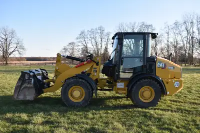 for sale, like new caterpillar loader. comes with bucket/ forks 20 km/hr front hydraulics quick atta...